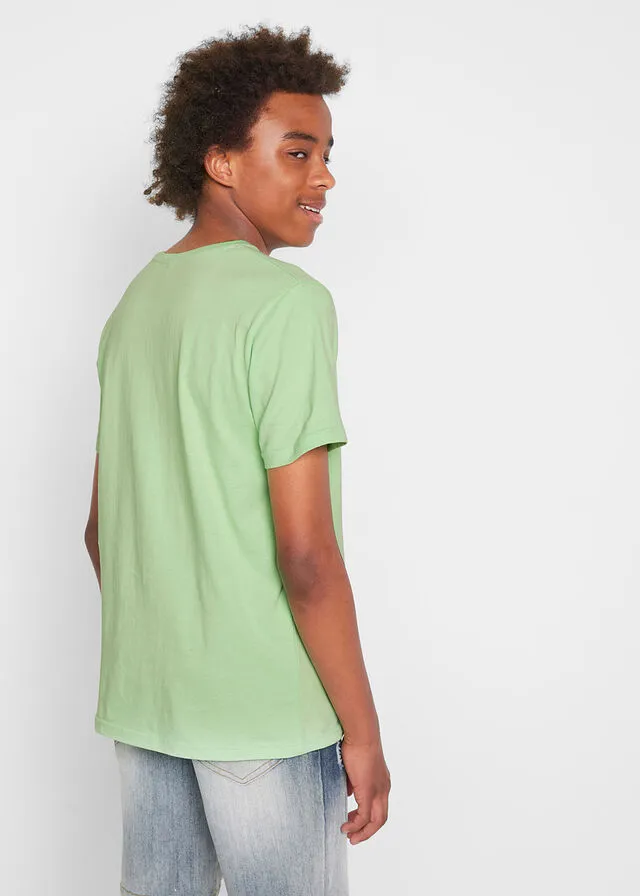 Camiseta para niños (3 unidades) Verde agua oscuro/menta suave/blanco